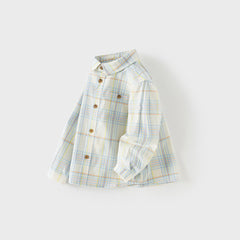 Dave&Bella Boys Autumn Cotton Fashion Formal Plaid Shirt Top
