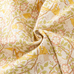 Dave&Bella Toddler Girls Beige Floral Print Cotton Princess Dress