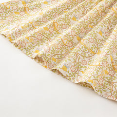 Dave&Bella Toddler Girls Beige Floral Print Cotton Princess Dress