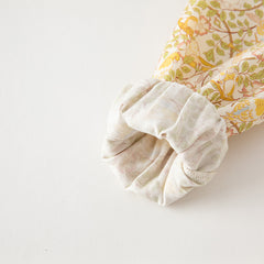 Dave&Bella Toddler Girls Beige Floral Print Cotton Princess Dress