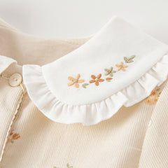 Dave&Bella Toddler Girls Spring Cotton Floral Print Sweet Dress(wallet bag)