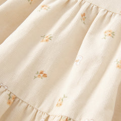 Dave&Bella Toddler Girls Spring Cotton Floral Print Sweet Dress(wallet bag)