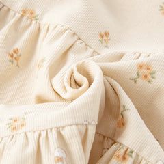 Dave&Bella Toddler Girls Spring Cotton Floral Print Sweet Dress(wallet bag)