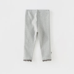 Dave&Bella Girls Lace Trim Cotton Leggings