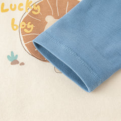 Dave&Bella Toddler Girls/Boys Cotton Long Sleeve Cartoon Print T-Shirts