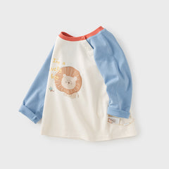 Dave&Bella Toddler Girls/Boys Cotton Long Sleeve Cartoon Print T-Shirts