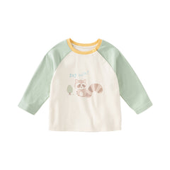 Dave&Bella Toddler Girls/Boys Cotton Long Sleeve Cartoon Print T-Shirts