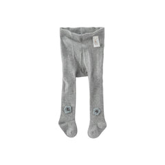 Dave&Bella Girls Autumn Beige/Grey Knit Flower Footed Tights Leggings