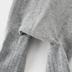 Dave&Bella Girls Autumn Beige/Grey Knit Flower Footed Tights Leggings