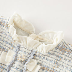 Dave&Bella Toddler Girls Autumn Light Blue Versatile Mesh Princess Dress(wallet bag)