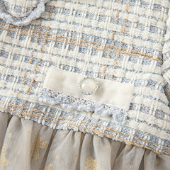 Dave&Bella Toddler Girls Autumn Light Blue Versatile Mesh Princess Dress(wallet bag)