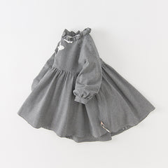 Dave&Bella Toddler Girls Turtle Breathable Classic Black White Plaid A-line Dress