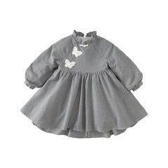 Dave&Bella Toddler Girls Turtle Breathable Classic Black White Plaid A-line Dress