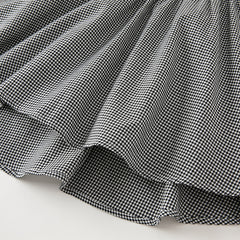 Dave&Bella Toddler Girls Turtle Breathable Classic Black White Plaid A-line Dress
