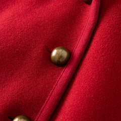 Dave&Bella Toddler Autumn Girls Red Shawl Outdoor Windproof Hooded Capes Coats