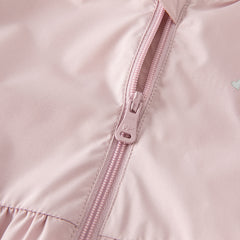 Dave&Bella Girls Spring/Autumn Sweet Purple Rabbit Ears Hooded Jacket(wallet bag)