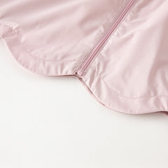 Dave&Bella Girls Spring/Autumn Sweet Purple Rabbit Ears Hooded Jacket(wallet bag)