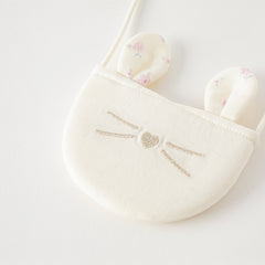 Dave&Bella Girls Spring/Autumn Sweet Purple Rabbit Ears Hooded Jacket(wallet bag)