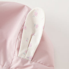 Dave&Bella Girls Spring/Autumn Sweet Purple Rabbit Ears Hooded Jacket(wallet bag)