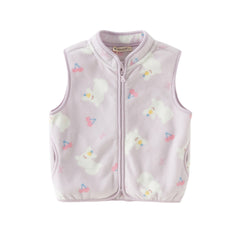 Dave&Bella Girls/Boys Autumn Soft Fleece Cartoon Print Vest Top