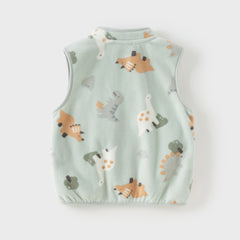 Dave&Bella Girls/Boys Autumn Soft Fleece Cartoon Print Vest Top