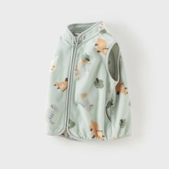 Dave&Bella Girls/Boys Autumn Soft Fleece Cartoon Print Vest Top