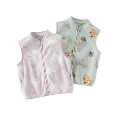 Dave&Bella Girls/Boys Autumn Soft Fleece Cartoon Print Vest Top