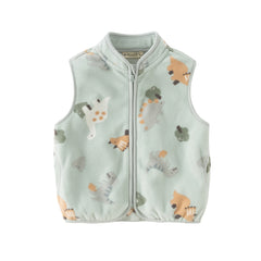Dave&Bella Girls/Boys Autumn Soft Fleece Cartoon Print Vest Top