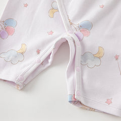Dave&Bella Newborn/Baby Girls/Boys Playful Multi-print Indoor Breathable Cotton Rompers