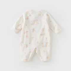 Dave&Bella Newborn/Baby Girls/Boys Playful Multi-print Indoor Breathable Cotton Rompers