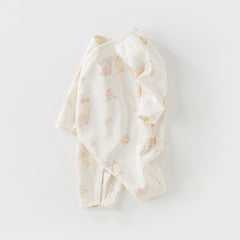 Dave&Bella Newborn/Baby Girls/Boys Playful Multi-print Indoor Breathable Cotton Rompers