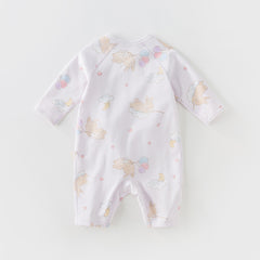 Dave&Bella Newborn/Baby Girls/Boys Playful Multi-print Indoor Breathable Cotton Rompers