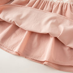 Dave&Bella Toddler Girls Autumn Cute Grey Pink Versatile A-line Dress