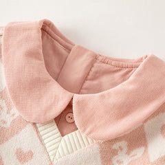 Dave&Bella Toddler Girls Autumn Cute Grey Pink Versatile A-line Dress