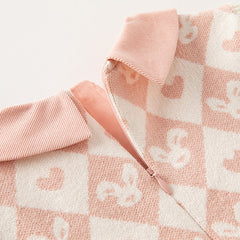 Dave&Bella Toddler Girls Autumn Cute Grey Pink Versatile A-line Dress