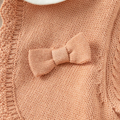 Dave&Bella Toddler Girls Autumn Charming Orange Pink Knit Sweater Mesh A-line Dress