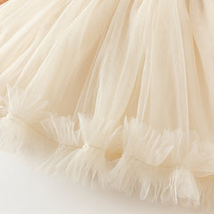 Dave&Bella Toddler Girls Autumn Charming Orange Pink Knit Sweater Mesh A-line Dress