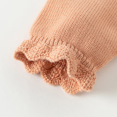 Dave&Bella Toddler Girls Autumn Charming Orange Pink Knit Sweater Mesh A-line Dress