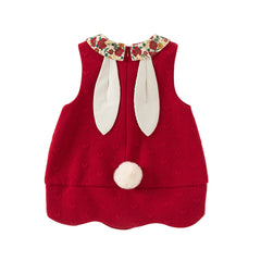 Dave&Bella Toddler Girls Autumn Adorable Festival Red Sleeveless Princess Tank Dress