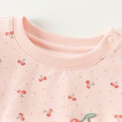 Dave&Bella Girls Spring Adorable Pink Floral Printed Sweatshirt Tops