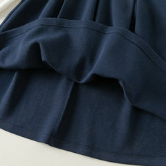 Dave&Bella Toddler Girls Autumn Navy Blue Princess A-line Dress