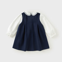 Dave&Bella Toddler Girls Autumn Navy Blue Princess A-line Dress