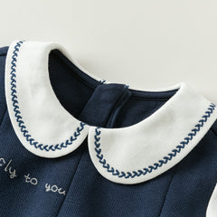 Dave&Bella Toddler Girls Autumn Navy Blue Princess A-line Dress