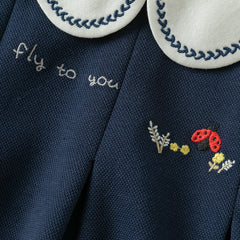 Dave&Bella Toddler Girls Autumn Navy Blue Princess A-line Dress