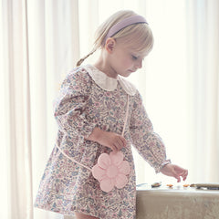 Dave&Bella Toddler Girls Spring Princess Floral Dress(wallet bag)