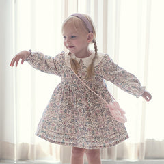 Dave&Bella Toddler Girls Spring Princess Floral Dress(wallet bag)