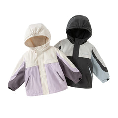 Dave&Bella Unisex Kids/Toddler Casual Hooded Jacket — Windproof & Fleece-Lined