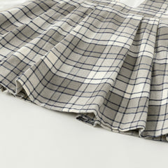 Dave&Bella Toddler Girls Autumn Breathable Cotton Grey White Plaid Party Dress