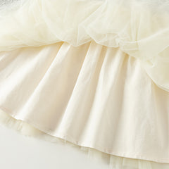 Dave&Bella Toddler Girls Autumn Grey Adorable Mesh Princess Dress(wallet bag)