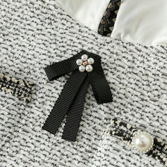 Dave&Bella Toddler Girls Autumn Grey Adorable Mesh Princess Dress(wallet bag)